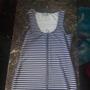 Blue and White Striped Dress